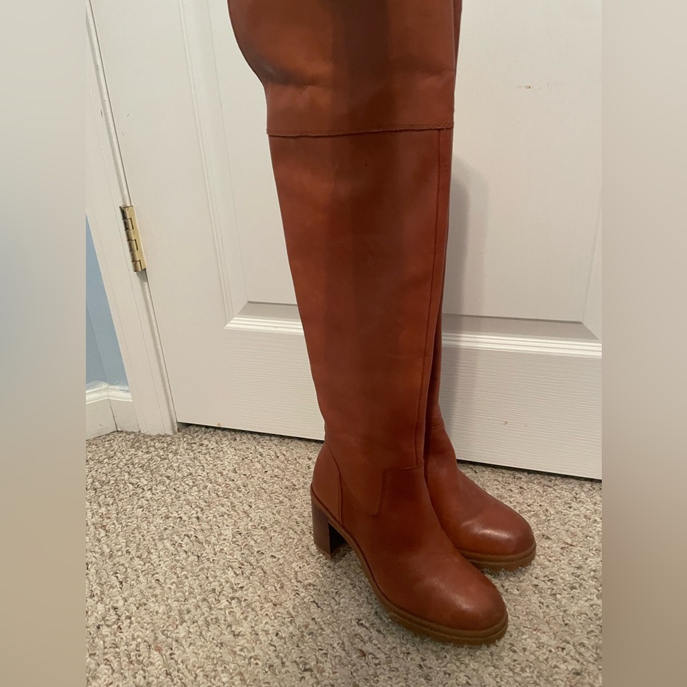 Vince Camuto New Dasemma Tan Over The Knee Block Heel Boot 6 - Picture 13 of 16